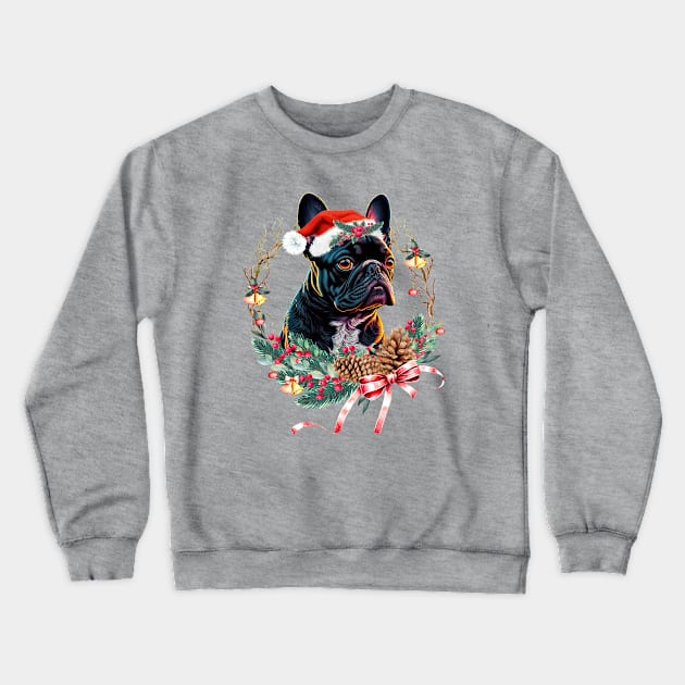 Christmas Dog French Bulldog Crewneck Sweatshirt by Astramaze